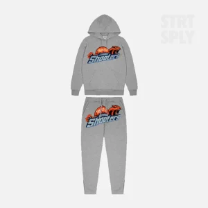 Trapstar Shooters Hooded Tracksuit Grey Red