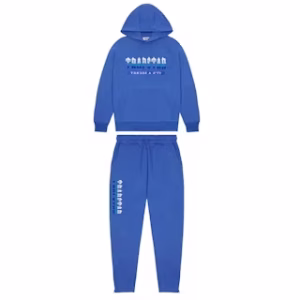 Trapstar Chenille Decoded Hooded Tracksuit Dazzling Blue White