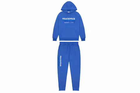 Trapstar Chenille Decoded Hooded Tracksuit Dazzling Blue White Trapstar Chenille Decoded Hooded Tracksuit Dazzling Blue White