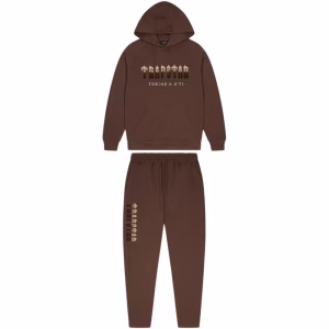 Trapstar Chenille Decoded Hooded Tracksuit Earth Brown