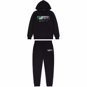 Trapstar Chenille Decoded Hooded Tracksuit Black Green Bee