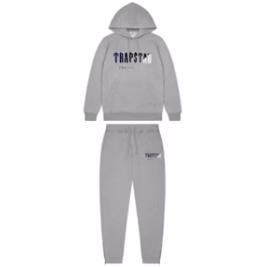 Decoded Chenille Hooded Tracksuit Grey Ice