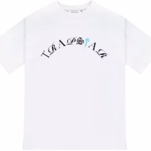 Script Tee White Teal