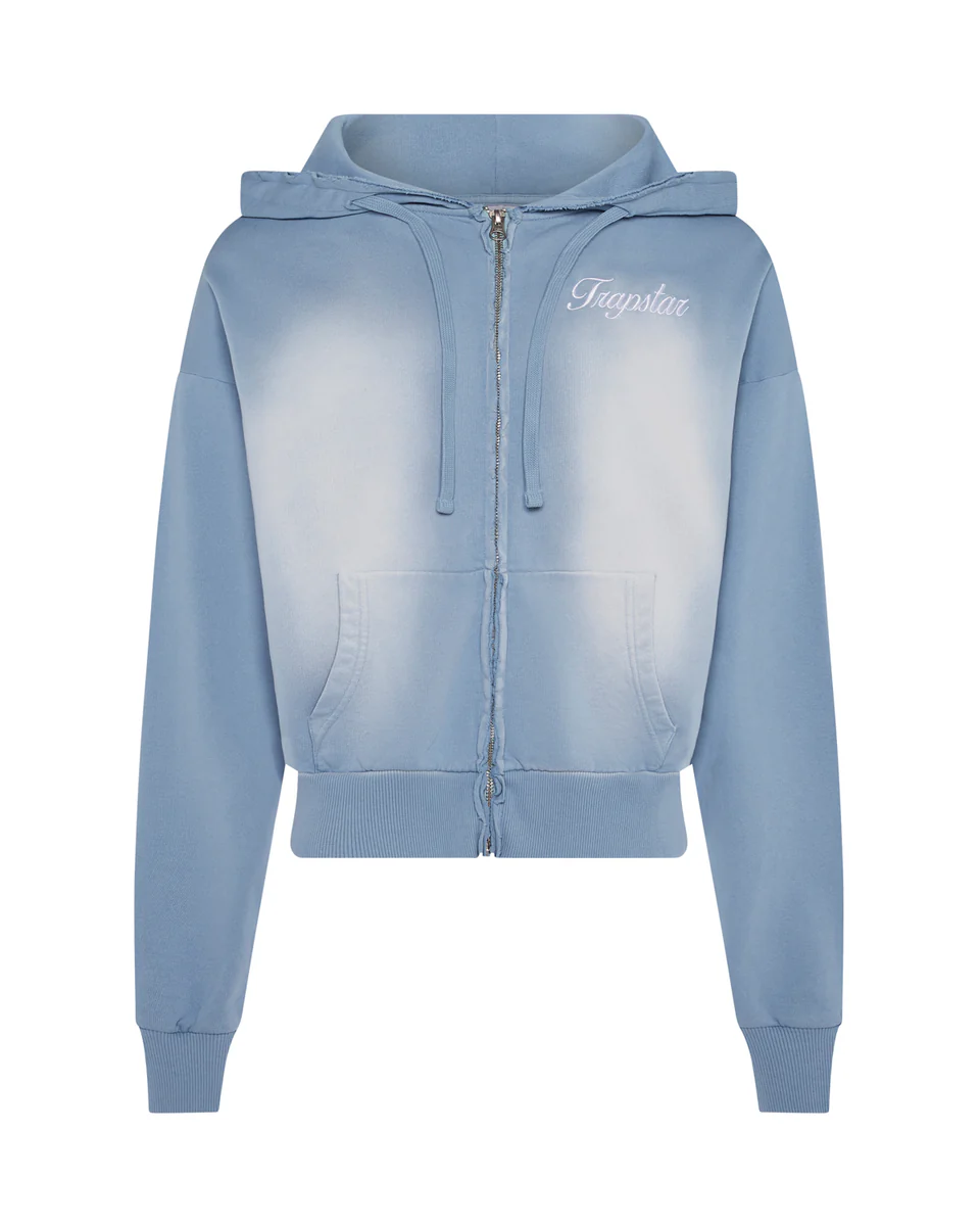 Womens Ts Star Applique Hoodie Denim Wash Womens Ts Star Applique Hoodie Denim Wash
