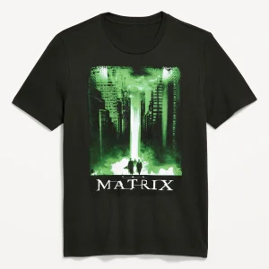 The Matrix T T Shirt Black Green