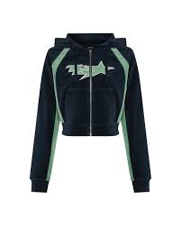 Womens Ts Star Applique Hoodie Denim Wash