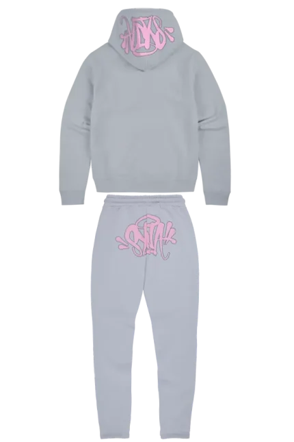 Syna World Logo Tracksuit Grey Pink Syna World Logo Tracksuit Grey Pink