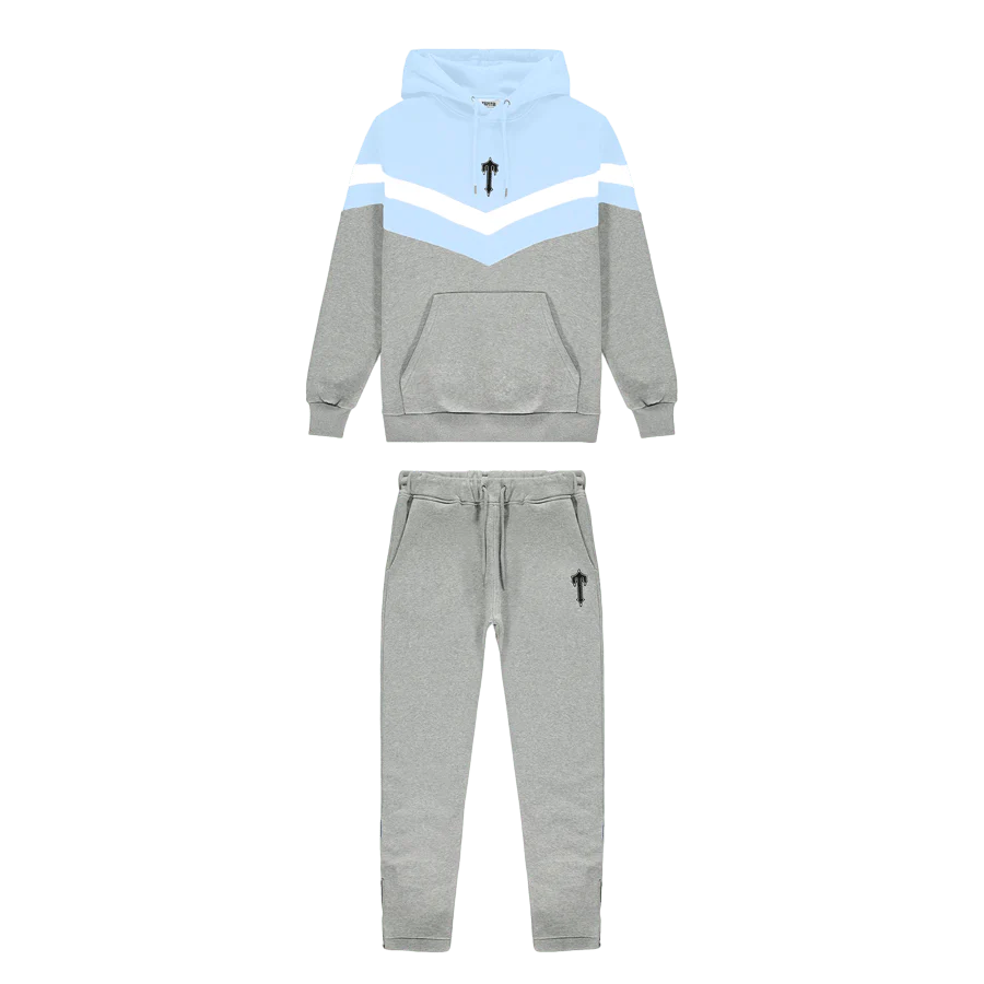 Survetement Trapstar v Stripe Bleu Blanc Gris Survetement Trapstar v Stripe Bleu Blanc Gris